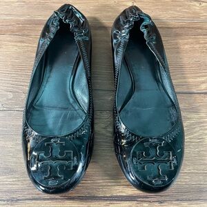 TORY BURCH “Reva Travel” Patent Leather Slip-On Flats Women’s Size 7.5 Shoes